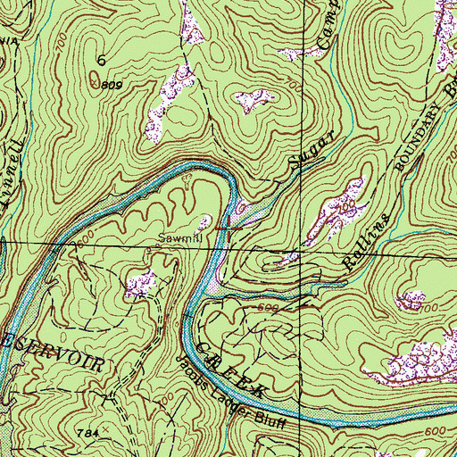 Topographic Map of Sugar Camp Branch, AL