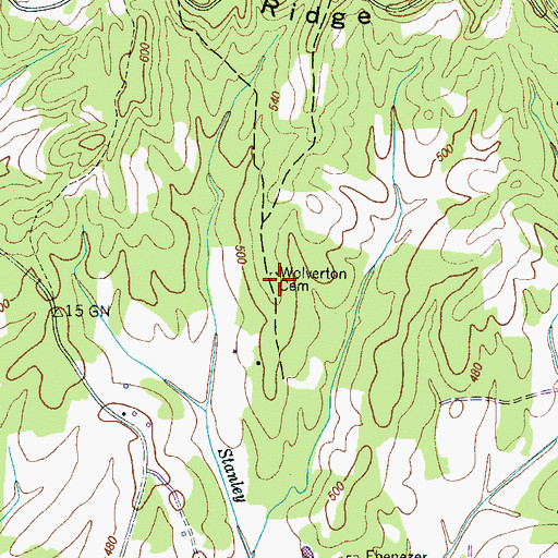 Topographic Map of Wolverton Cemetery, TN