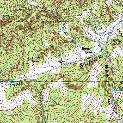 Topographic Map of Wood Dale School, TN