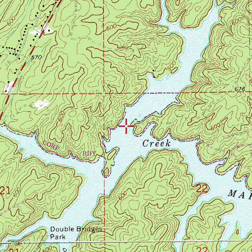 Topographic Map of Sugar Creek, AL