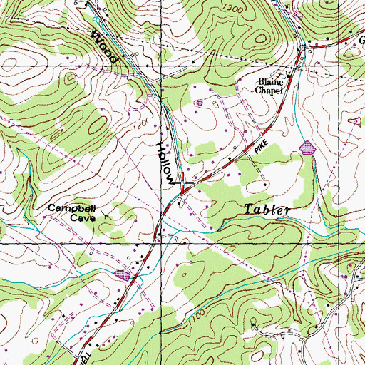 Topographic Map of Wood Hollow, TN
