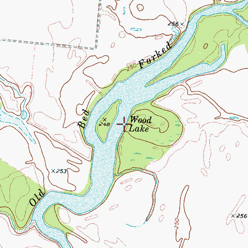 Topographic Map of Lake Wood, TN