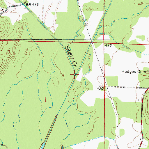 Topographic Map of Sugar Creek, AL