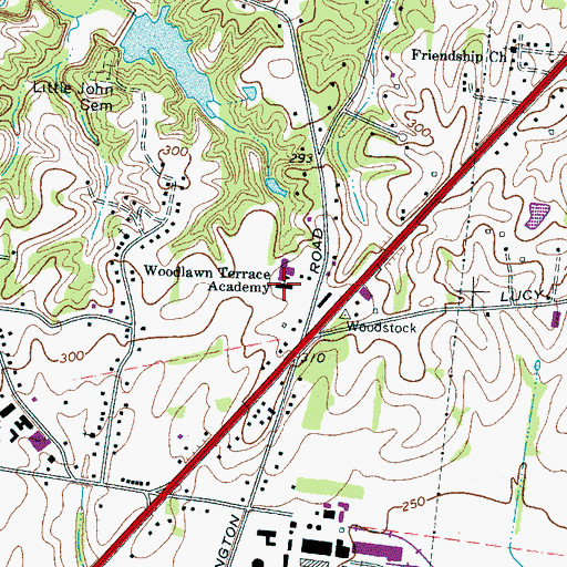 Topographic Map of Woodlawn Terrace Academy, TN