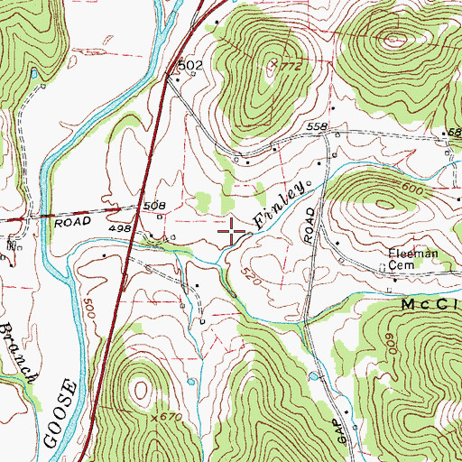 Topographic Map of Woodmore Hollow, TN