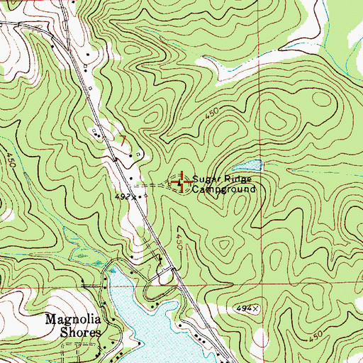 Topographic Map of Sugar Ridge Campground, AL