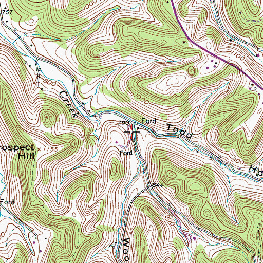 Topographic Map of Woods Hollow, TN