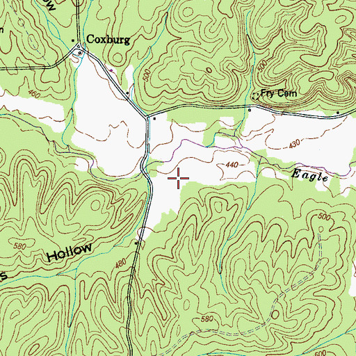 Topographic Map of Woods Hollow, TN