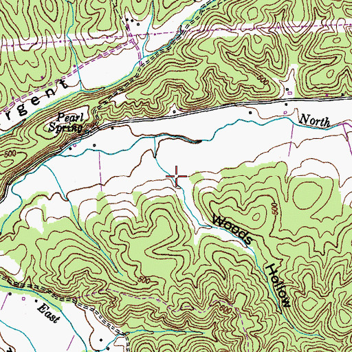 Topographic Map of Woods Hollow, TN