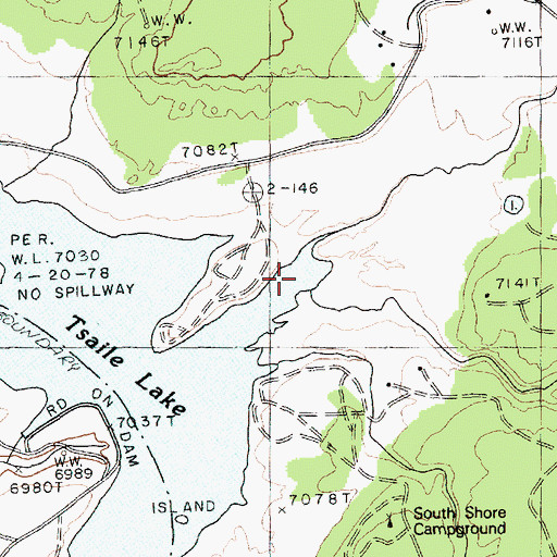 Topographic Map of Tsaile Creek, AZ