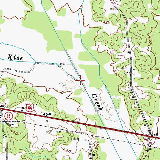 Topographic Map of Woodville Creek, TN