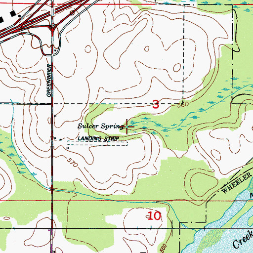 Topographic Map of Sulcer Spring, AL
