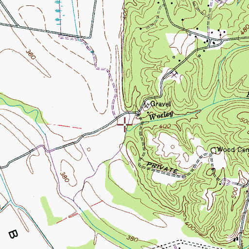 Topographic Map of Worley Branch, TN