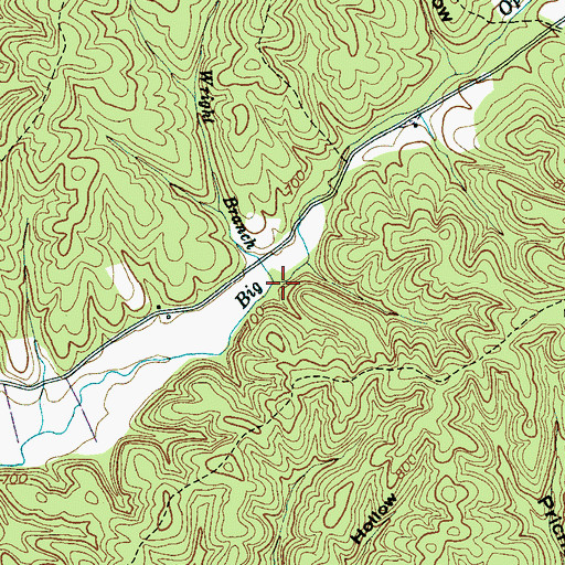 Topographic Map of Wright Branch, TN