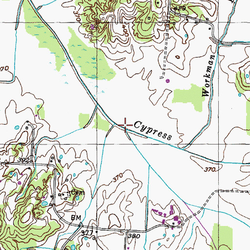 Topographic Map of Wright Branch, TN
