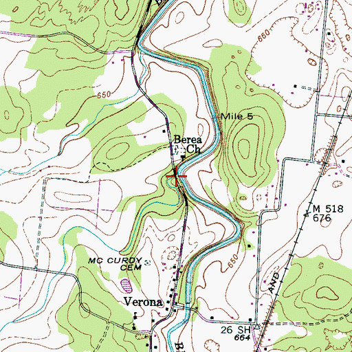 Topographic Map of Wright Branch, TN