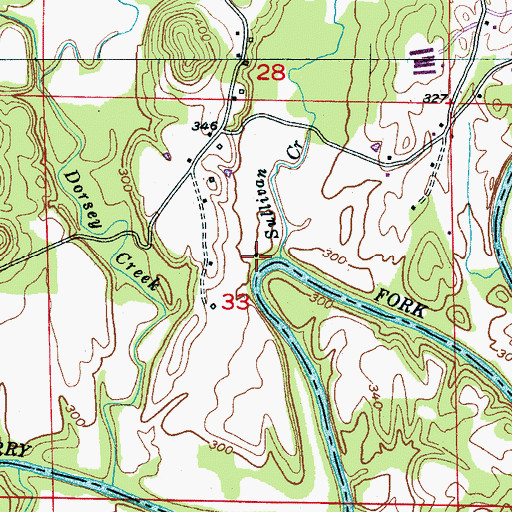 Topographic Map of Sullivan Creek, AL