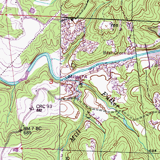 Topographic Map of Sullivan Mill Creek, AL