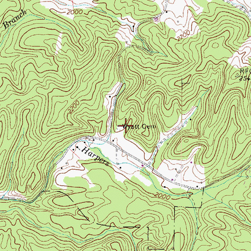 Topographic Map of Wyatt Cemetery, TN