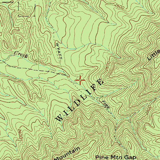 Topographic Map of Wyatt Fire Trail, TN