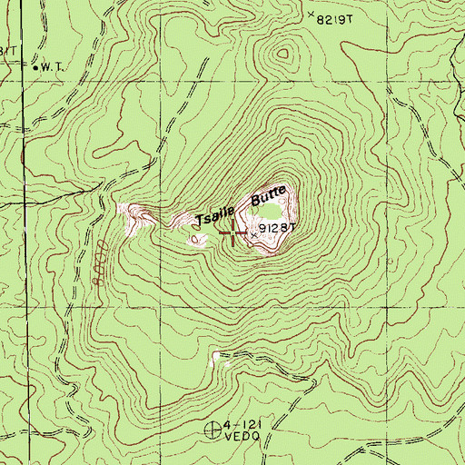 Topographic Map of Tsaile Butte, AZ