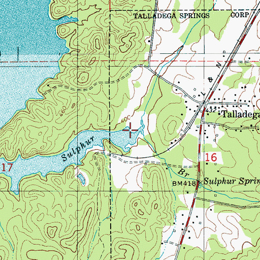Topographic Map of Sulphur Branch, AL