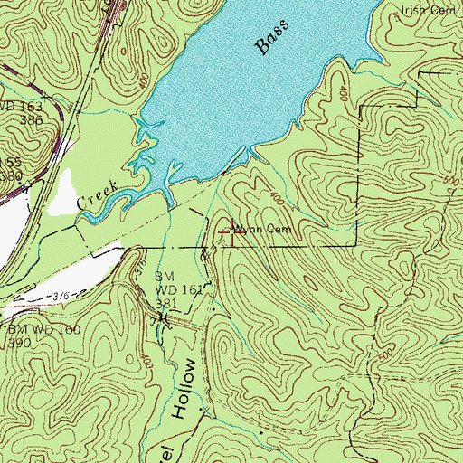 Topographic Map of Wynn Cemetery, TN