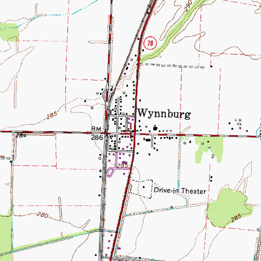 Topographic Map of Wynnburg, TN