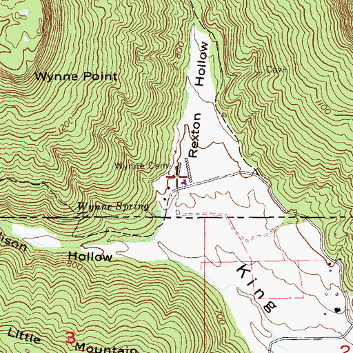 Topographic Map of Wynne Cemetery, TN