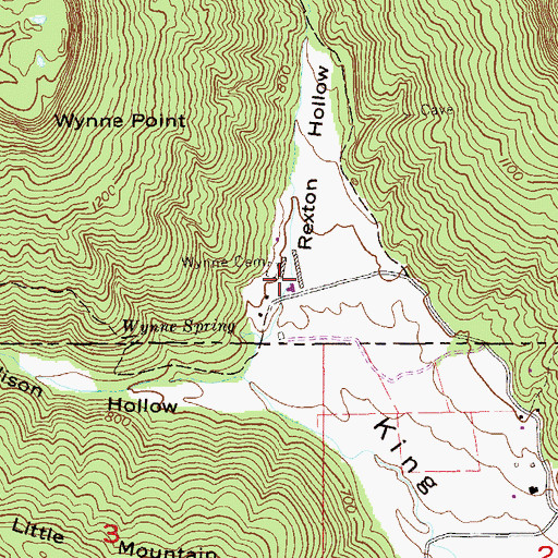 Topographic Map of Wynne Cemetery, TN