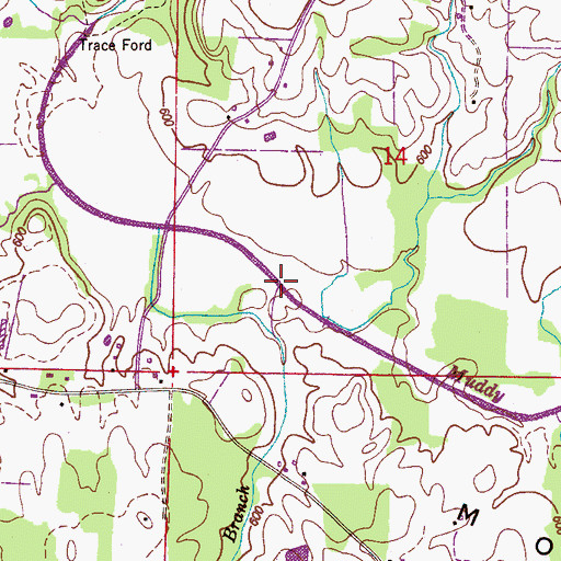 Topographic Map of Sulphur Spring Branch, AL