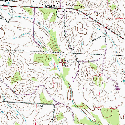 Topographic Map of Yancy Cemetery, TN