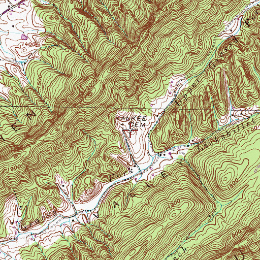 Topographic Map of Yankee Cemetery, TN