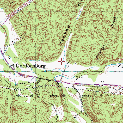Topographic Map of Yankee Hollow, TN