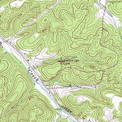 Topographic Map of Yarbrough Cemetery, TN