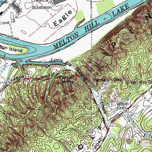 Topographic Map of Yarnell Spring, TN