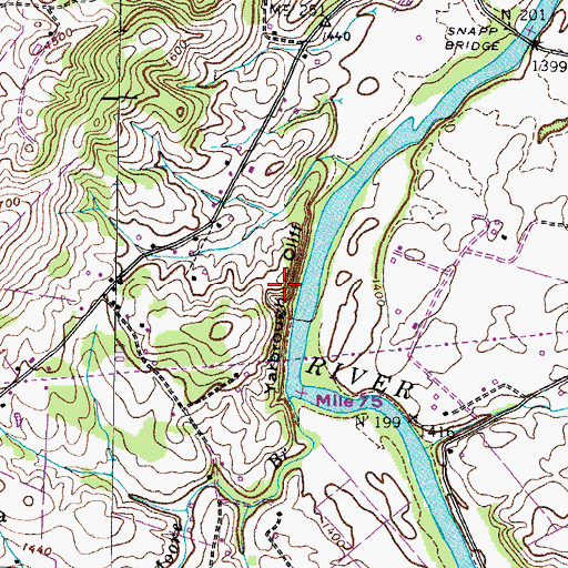 Topographic Map of Yarbrough Cliff, TN