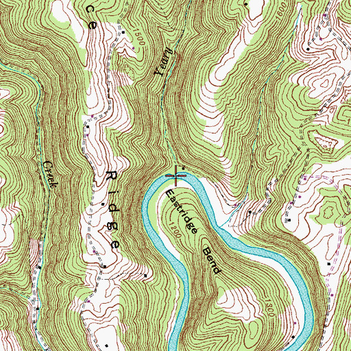 Topographic Map of Yeary Creek, TN