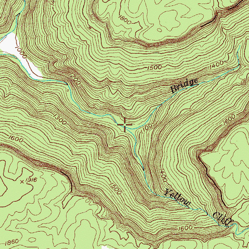 Topographic Map of Yellow Cliff Creek, TN