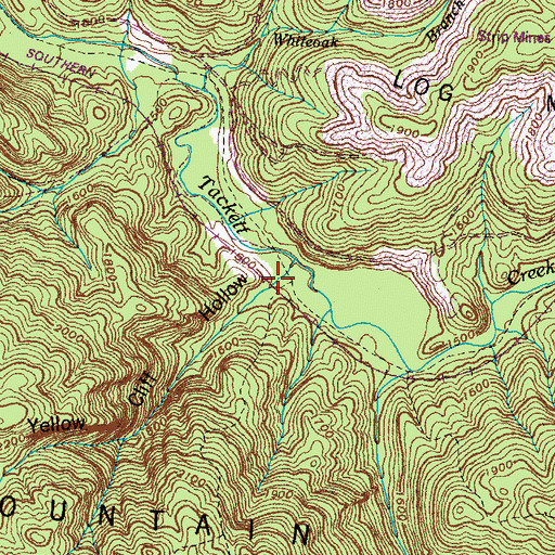 Topographic Map of Yellow Cliff Hollow, TN