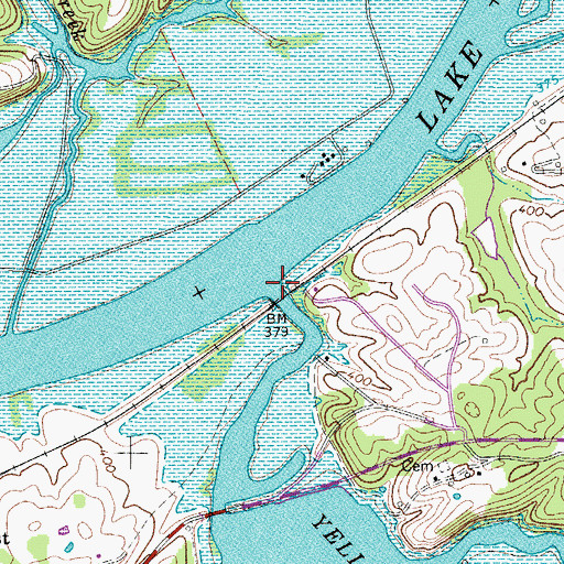 Topographic Map of Yellow Creek, TN