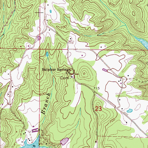 Topographic Map of Sulphur Springs Baptist Church, AL