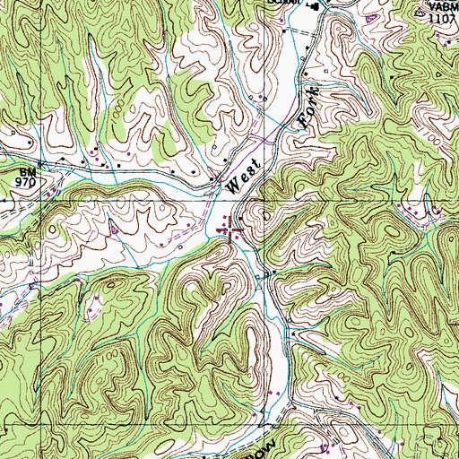 Topographic Map of Yellow Spring Hollow, TN
