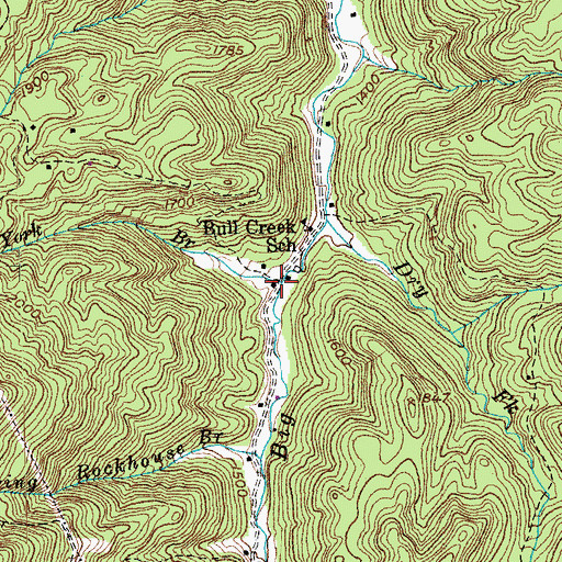 Topographic Map of York Branch, TN