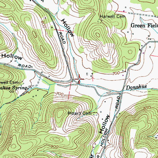 Topographic Map of York Hollow, TN