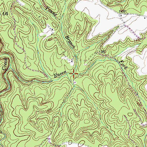 Topographic Map of Young Branch, TN