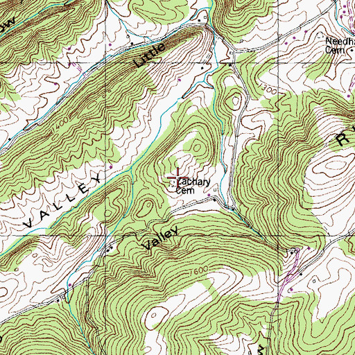 Topographic Map of Zachary Cemetery, TN