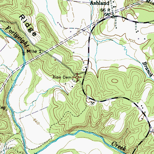 Topographic Map of Zion Cemetery, TN