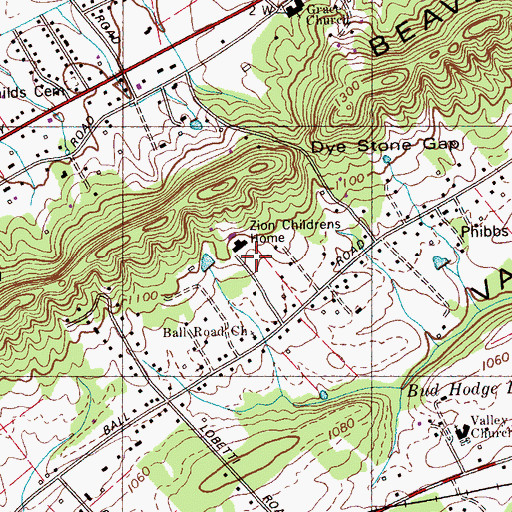 Topographic Map of Zion Childrens Home, TN