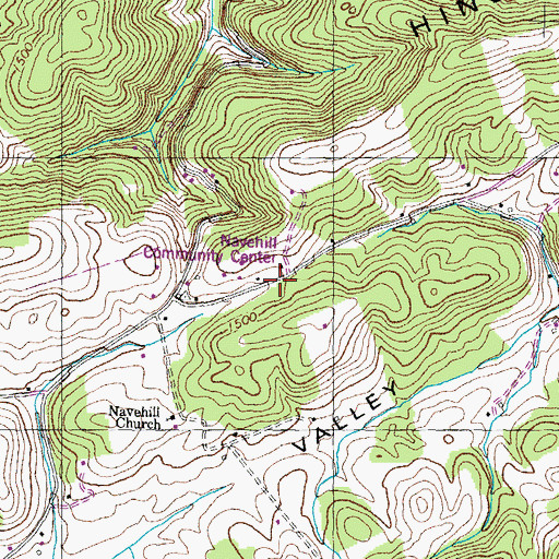 Topographic Map of Zion Church, TN